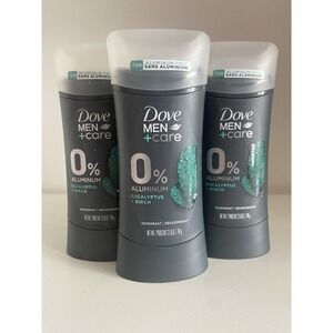 3 Pack Dove Men+Care Aluminum Free Eucalyptus & Birch Deodorant Stick 2.6 oz
